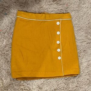 modcloth • retro mini skirt • mustard